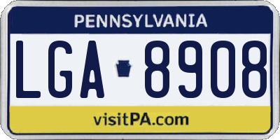 PA license plate LGA8908