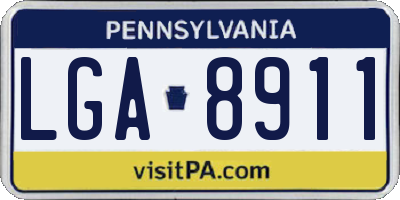 PA license plate LGA8911