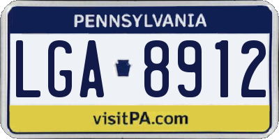 PA license plate LGA8912