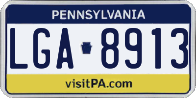 PA license plate LGA8913