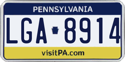 PA license plate LGA8914