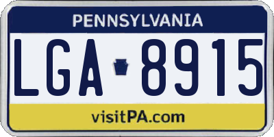 PA license plate LGA8915