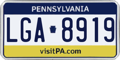 PA license plate LGA8919