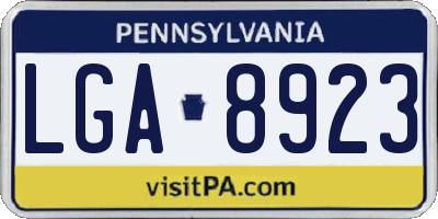 PA license plate LGA8923