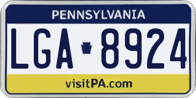 PA license plate LGA8924