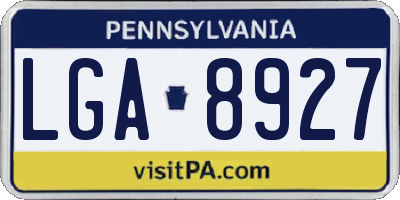 PA license plate LGA8927
