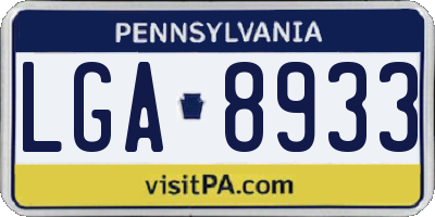 PA license plate LGA8933