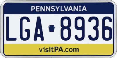 PA license plate LGA8936