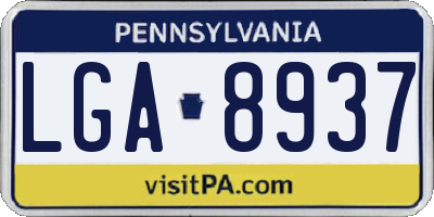 PA license plate LGA8937
