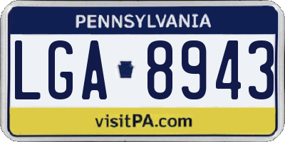 PA license plate LGA8943