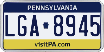 PA license plate LGA8945
