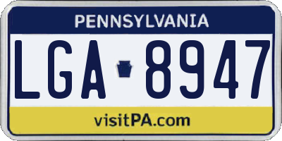 PA license plate LGA8947
