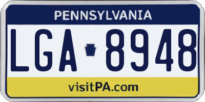 PA license plate LGA8948