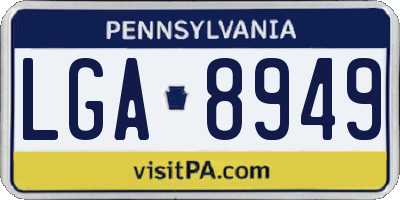 PA license plate LGA8949