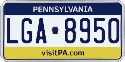 PA license plate LGA8950