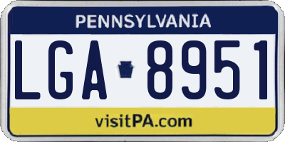 PA license plate LGA8951