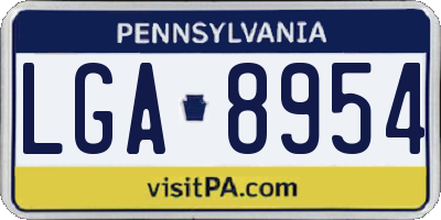 PA license plate LGA8954