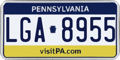 PA license plate LGA8955