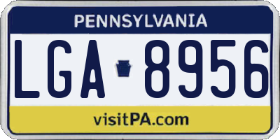 PA license plate LGA8956