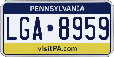 PA license plate LGA8959