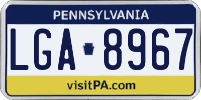 PA license plate LGA8967