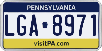 PA license plate LGA8971