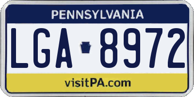 PA license plate LGA8972