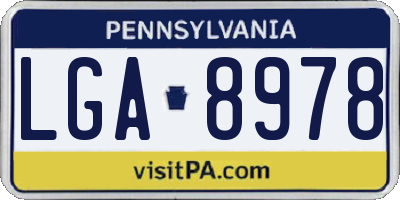 PA license plate LGA8978