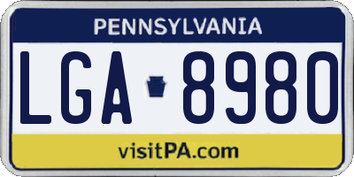 PA license plate LGA8980