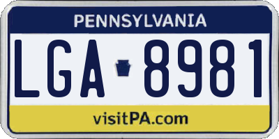 PA license plate LGA8981