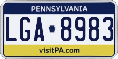 PA license plate LGA8983