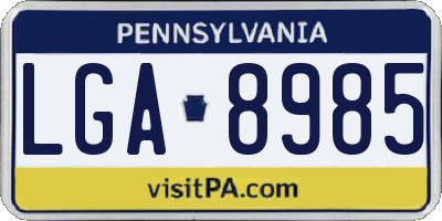 PA license plate LGA8985