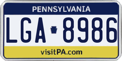 PA license plate LGA8986
