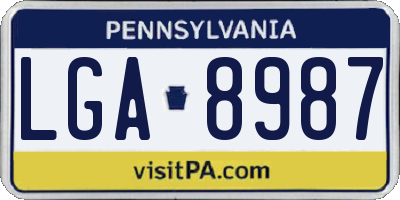 PA license plate LGA8987
