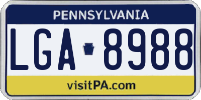 PA license plate LGA8988