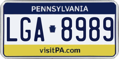 PA license plate LGA8989