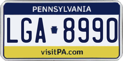 PA license plate LGA8990