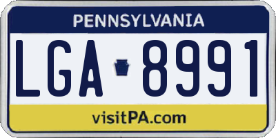 PA license plate LGA8991