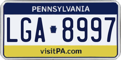 PA license plate LGA8997