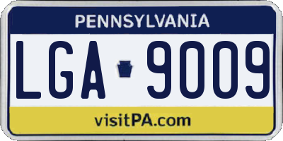 PA license plate LGA9009