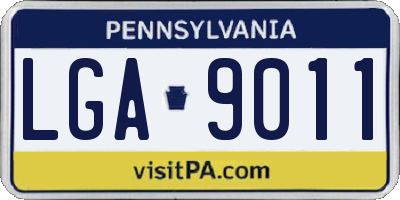 PA license plate LGA9011