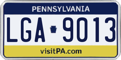 PA license plate LGA9013