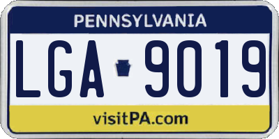 PA license plate LGA9019