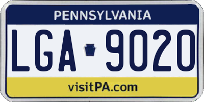 PA license plate LGA9020