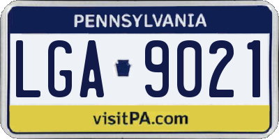 PA license plate LGA9021
