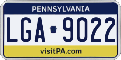 PA license plate LGA9022