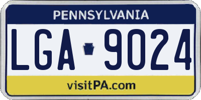 PA license plate LGA9024