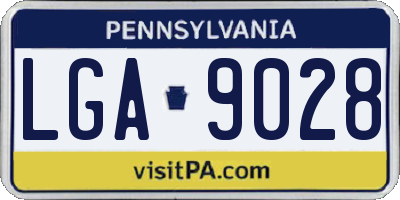 PA license plate LGA9028