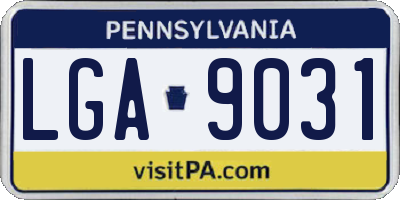 PA license plate LGA9031