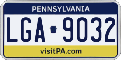 PA license plate LGA9032